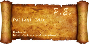Pallagi Edit névjegykártya